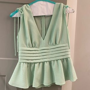 Amanda Uprichard light green sleeveless top